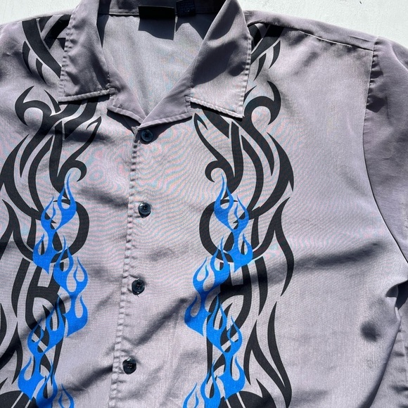 Men's MT:2 Shirt Multicolor Bowling 2XL Rockabilly Greaser 50s Biker Y2K Button - Picture 2 of 11